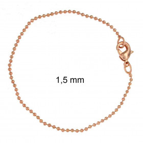 Pulsera cadena pelota oro doublé 1,5 mm 18 cm joyeria para hombre mujer