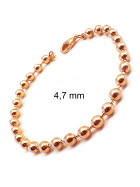 Pulsera cadena pelota oro doublé 1,5 mm 18 cm joyeria para hombre mujer