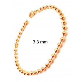 Kugelarmband Gold Doubl&eacute; 3,3 mm 19 cm Damen Herren Schmuck