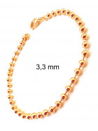 Kugelarmband Gold Doubl&eacute; 3,3 mm 19 cm Damen Herren Schmuck