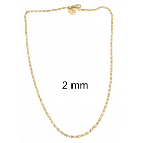 Collar cadena caracol chapado en oro 2 mm 40 cm